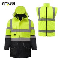 Wholesale Winter Reflective Clothing High Visibility Waterproof Windproof Warm Jacket Safety Workwear For Traffic Men s Jackets