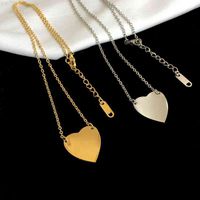 Wholesale Pendants gold love Necklace fashion silver plated letter simple heart Titanium Valentine s Day lovers chain jewelry wedding