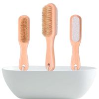 Wholesale 2 in Cleaning Brushes Natural Body or Foot Exfoliating Brush Double Side with Nature Pumice Stone Soft Bristle Brush RRE6624