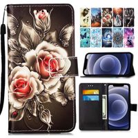 Wholesale Cute Patterned Wallet Case For Moto G8 Power Lite E6s E6 Flowers Animals Phone Bags Card Slot Stand Cover Holster Capa O03D Cell Cases