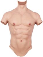 Wholesale Men s Body Shapers Artificial Muscle False Belly Transgender Realistic sex Silicone Suit Fake Man Chest Crossdresser