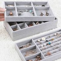 Wholesale Fashion Drawer Velvet Organizer Tray Ring Bracelet Gift Box Jewlery Storage Earring Holder Jewelry Display Case