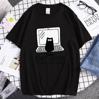 Wholesale Men s T Shirts Don t Worry I m From Tech Support Print Female T Shirt Cartoon Fit Sports O neck Top Travering Quality Women T shirt