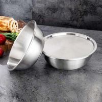 Wholesale Bowls Stainless Steel Bowl With Lids Thickened Household Salad Sink Round Basin Vegetable Pot Kitchen Mixing Set