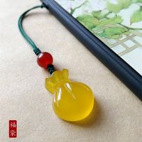 Wholesale Cell Phone Straps Charms Lucky Bag Mobile Chain Pendant Chinese Style Key Ring Female Chalcedony Purse Lovely Lanyard