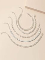 Wholesale Beaded Strands SET Women s Five Set Chain Bracelets Snake Solid Color Simple Fashion Unisex Metal Link