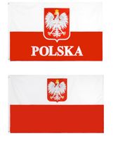 Wholesale Poland Flag Polska Large x5 FT Foot Polish National Flags Coat of arms Banner cm Polyester with Brass Grommets Home Garden Wall Boat Decor