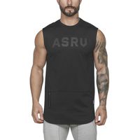 Wholesale Asrv Summer Tank Tops Sports Shirt Solid Cotton Sleeveless Tshirt for Men s Training Gym Clothes Running Vest