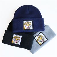 Wholesale Beanies sale New animal tiger head embroidered knitted cap cover ski wool