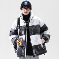 Wholesale Men s Jackets Arrival Black And White Color Custom Printed Plus Size Men Winter Puffer Jacket For Outwear