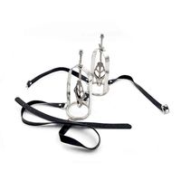Wholesale NXY Sm bondage Leather Bondage female Stainless Steel adjustable torture play Clamps metal Nipple clips breast BDSM Restraint Fetish sex toy