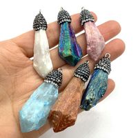 Wholesale Charms Natural Crystal Stone Irregular Color Pendant Clavicle Exquisite Necklace Volcanic Rock Bracelet Made Of Prayer Beads