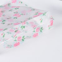Wholesale Clear Plastic Shopping Carrier Bags With Handle Gift Boutique Packaging Floral Rose Printed Large Cute Sizes V2