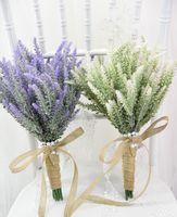 Wholesale Handmade Wedding Flower Bridal Bouquet Artificial Flowers Plastic Lavender Supplies Floral Bride Hand Holding Bouquets1