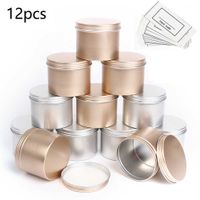 Wholesale 12pcs ml Round Empty Aluminum Tin Jar Tea Package Box Can Sundry Ktichen Storage Pot Gold Silver Black Metal Containers