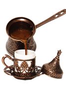Wholesale Turkish Pattern Copper Casting Coffee Pot Machine Handmade People Decorative Gift Accessories Ottoman Makers