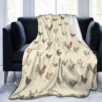Wholesale Blankets Art Chicken Animal Painting Ultra Soft Fleece Blanket Flannel Velvet Plush Throw