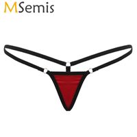Wholesale MSemis Women Underwear Erotic Micro Mini Lingerie Super Low Rise T Back G String Thong Bikini Briefs Sexy Panties Underpant Women s