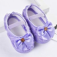 Wholesale First Walkers Toddler Kid Baby Girls Shoes Elastic Band Shoe Soft Bottom Metal Fixed Bow Rose Bowknot Born Walking