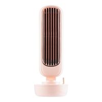 Wholesale Electric Fans TOD Portable USB Tower Type Bladeless Water Spray Mist Fan Handheld Retro Cooling Air Conditioner Humidifier Pink