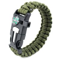 Wholesale Outdoor Emergency Rescue Rope Survival Umbrella Bracelet Mountaineering Multifunctional Compass Whistle Hand Woven
