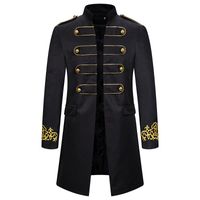 Wholesale Men s Trench Coats Embroidered Stand Collar Long Style Clothes Autumn Stage Boutique Personalized Multi color Performance