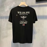Wholesale Men s t shirts Fashion T Shirt Bees Embroidery Tops Active Letters Pattern T shirt Boys Hiphop Wear Clothes Asian Size