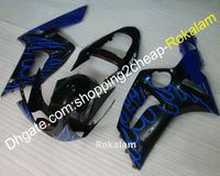 Wholesale Cowlings For Kawasaki ZX6R ZX R ZX636 ZX ZX R Blue Flame Black Custom Fairing Kit Injection molding