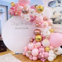 Wholesale 137Pcs Rose Gold Confetti Globos Macaron Pink Color Balloon Garland Arch Kit Set Butterfly Home Decors Baby Shower Decorations G0927