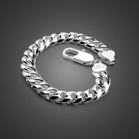 Wholesale Fashion Men Punk Jewelry Sterling silver Male Thick Cuban link chain MM inches Bracelet Bangle