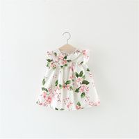 Wholesale Girl s Dresses Toddler Baby Kids Girls Cotton Blend Sleeve Flowers Princess Casual Fashion Doll Collar Clothes
