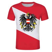 Wholesale Austria t shirt Free Custom cartoon Male t shirt AT Nation Flag eagle print Austrian clothing Personalize couple CC Jersey X0602
