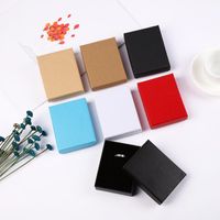 Wholesale Jewelry Pouches Bags Square Set Display Gifts Box Holder Black Red White Aqua Kraft Paper Engagement Ring Brooch Necklace Bracelet