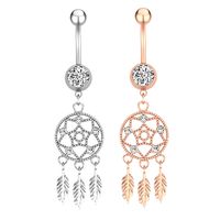 Wholesale Navel Ring Belly Button Piercing Dream Catcher CZ Crystal Ombligo Bar Barbell for Woman Sexy Body Jewelry
