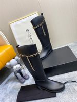 Wholesale 2021 summer middle age series rain boots booties vintage women Martin boot leather chain decoration flat bottom retro rainboots waterproof net red same paragraph
