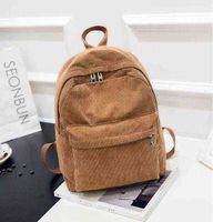 Wholesale HBP Non Brand college wind lamp corduroy front pocket men s and women s backpack large capacity multipurpose Student sport