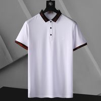 Wholesale Men s polo European American fashion brand quality T Shirt letter embroidered short sleeve casual polos and business double lapel shirt