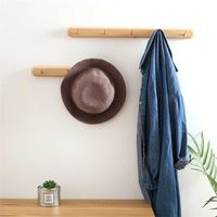Wholesale Wood Coat Rack Wall Mounted Hanging Hat Hanger for Jacket Clothes Purses Towels Bag Hook Peg Rail Closet Hangers