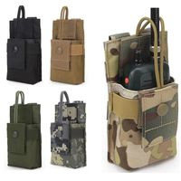 Wholesale Outdoor Bags Tactical Walkie Pouch D Army Military Radio Talkie Holder Molle Bag Climbing Hunting Mag Accessories Pack