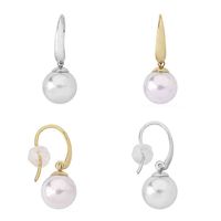 Wholesale Pearl earrings pearl ear hook female personality fashion brass electroplating K Gold