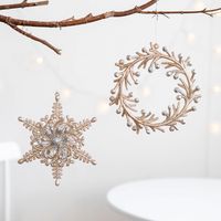 Wholesale Decorative glitter powder small christmas snowflake Angel Pendant Christmas Ornaments
