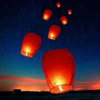 Wholesale 5 Chinese Paper Sky Flying ing Lanterns Fly Candle Lamps ing Light Christmas Party Wedding Festival Decoration Q0810