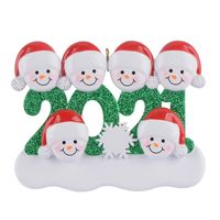 Wholesale 2021 Christmas Decorations Quarantine Survivor Ornaments Toys Gift Tree Pendant Mask Santa Claus Decor Family DIY Name PVC