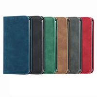Wholesale Business Skin Feel Leather Wallet Phone Cases For Samsung Galaxy S21 Ultra Plus A72 G M21S F41 M31 Magnetic Closure Credit ID Card Slot Holder Flip Cover Stand Pouch