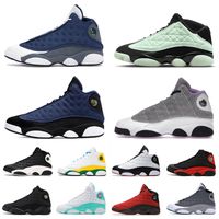 Wholesale Basketball Shoes Jumpman s Mens Womens Authentic Singles Day Low Houndstooth High Trainers XIII Obsidian Flint Black Cat Brave Blue Island Sports Sneakers