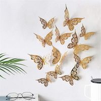 Wholesale Window Stickers D Hollow Butterfly Wall Sticker For Home Decoration DIY Kids Rooms Party Wedding Decor Fridge