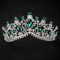 Wholesale KMVEXO European Design Crystal Big Princess Queen Crowns Marriage Bridal Wedding Hair Accessories Jewelry Bride Tiaras Headbands
