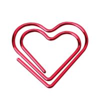 Wholesale Filing Supplies Creative Love Heart Metal Paper Clip Strong Grip Colored File Binder