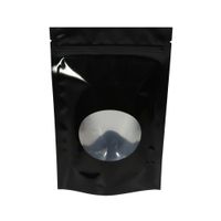 Wholesale Various Sizes pc Glossy Black Aluminum Foil Mylar Package Bags With Oval Window Stand Up Zip Food Storage