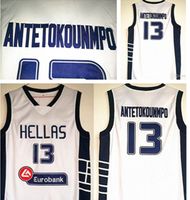 Wholesale Greece Hellas College Jerseys The Alphabet Basketball Wears Giannis Antetokounmpo Jersey Men White Team Sport Breathable Uniform Low Price